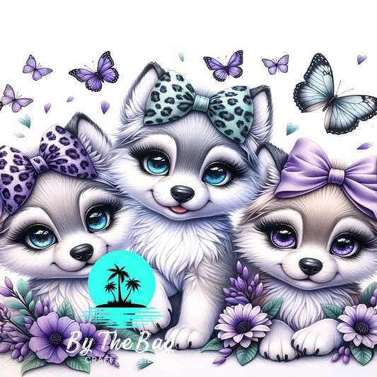 Cute foxes with bows SUB PRINTS