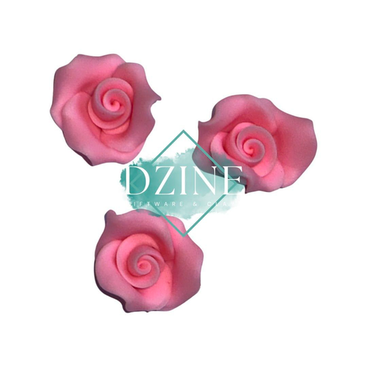 Medium Pink Roses 3pk (3cm)