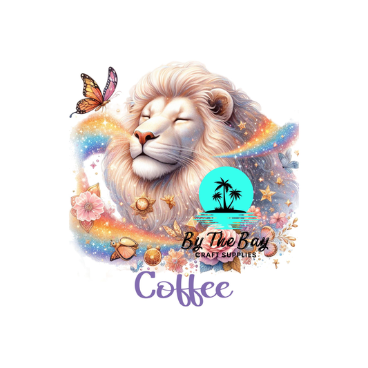 Lion & Butterfly Shimmer Tea/Coffee/Sugar uv decal