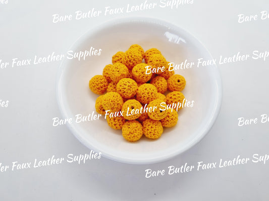 Crochet Beads Mustard - Bare Butler Faux Leather Supplies 