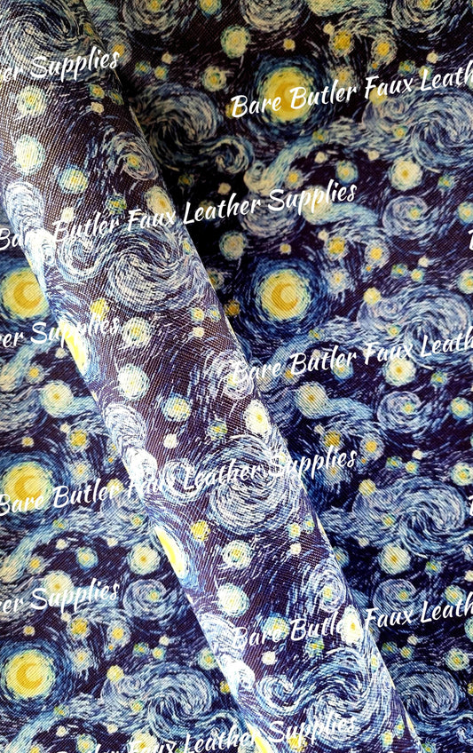 The Starry Night Litchi - Bare Butler Faux Leather Supplies 