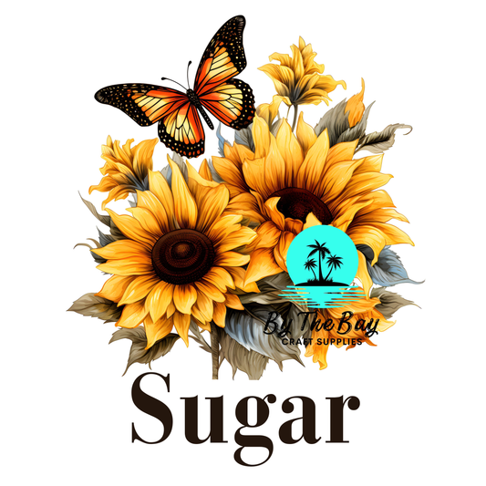 Sunflower Butterfly Tea/Coffee/Sugar jar decal