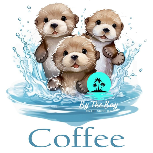 Cute Otter trio Tea/Coffee/Sugar jar decal