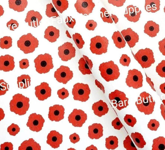 Poppies Faux Leather rolls
