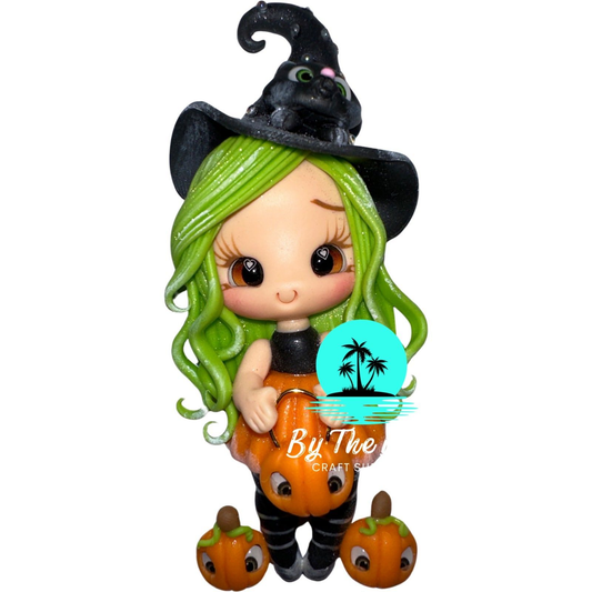 Cute pumpkin witch