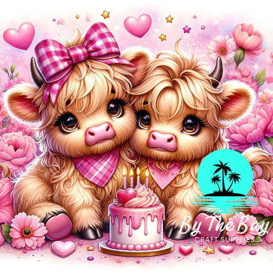 Birthday cake duo Highland Cow SUB PRINT