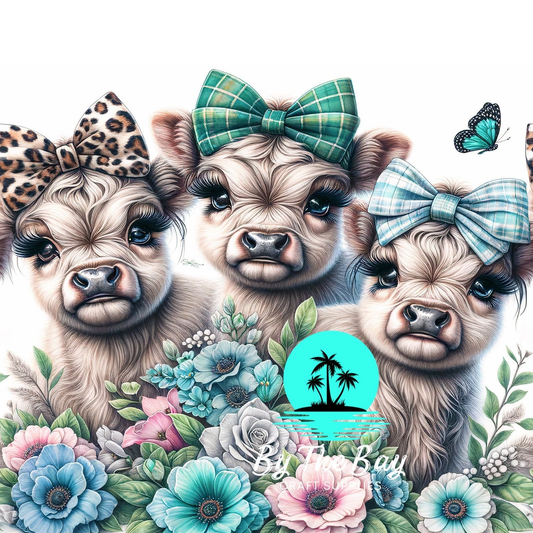 Cute highland cows with bows SUB PRINTS