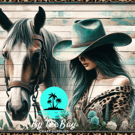 Country girl & horse  SUB PRINT