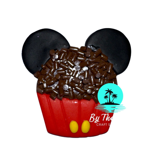 Mr Mouse cupcake Choc sprinkles