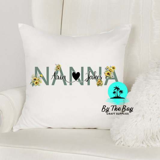 "Title Print" Floral Cushion Covers