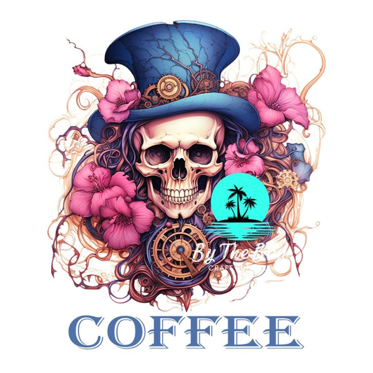 Steam punk Skull Tea/Coffee/Sugar uv decal