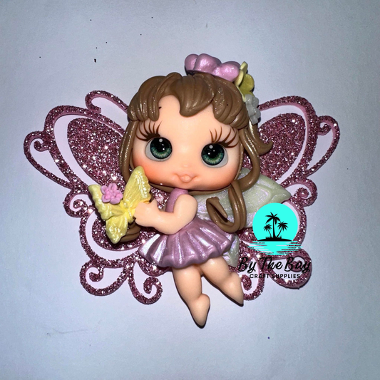 Purple wing fairy with yellow butterfly