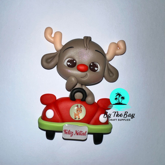 Reindeer in car