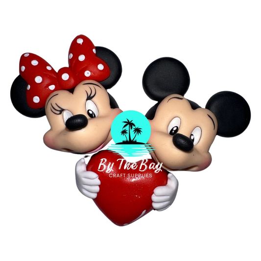Mr & Miss Mouse love heart