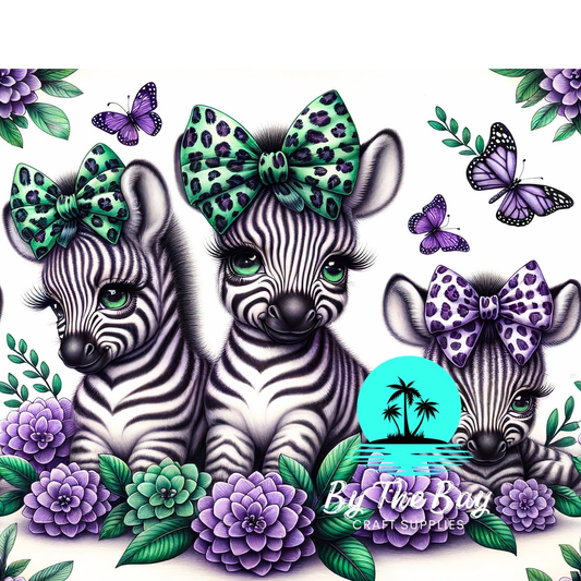 Cute zebras with bows SUB PRINTS