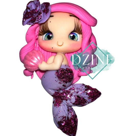 Purple mermaid pink hair