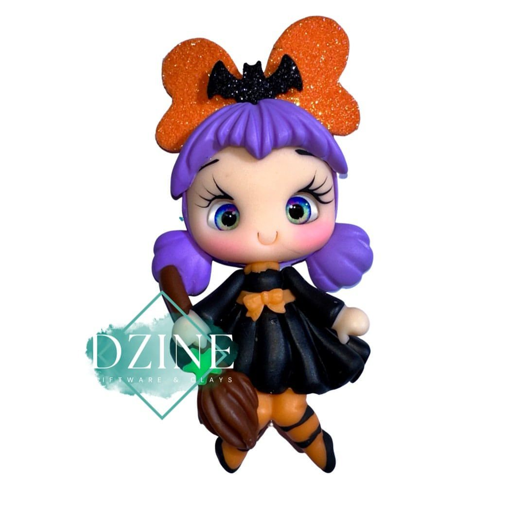 Halloween girl with orange bow