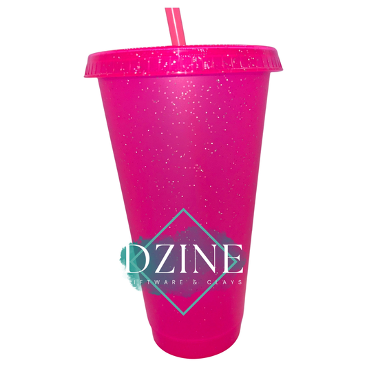 24oz Stadium Cup Glitter Hot Pink