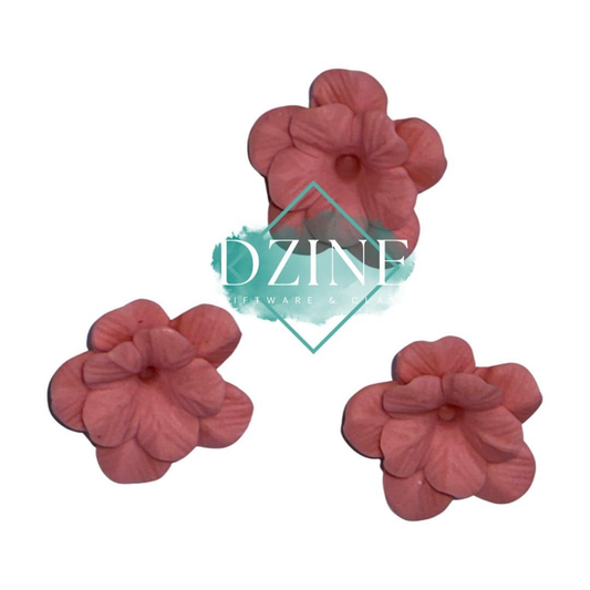 Large Dusty Pink 2 layered Flower 3pk (3cm)