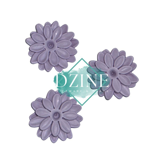 Light Purple 2 layered flowers style 2 - lge 3 pk (3cm)