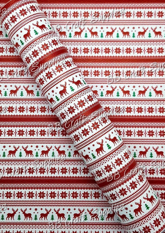 Roll - Christmas Sweater Litchi - Bare Butler Faux Leather Supplies 