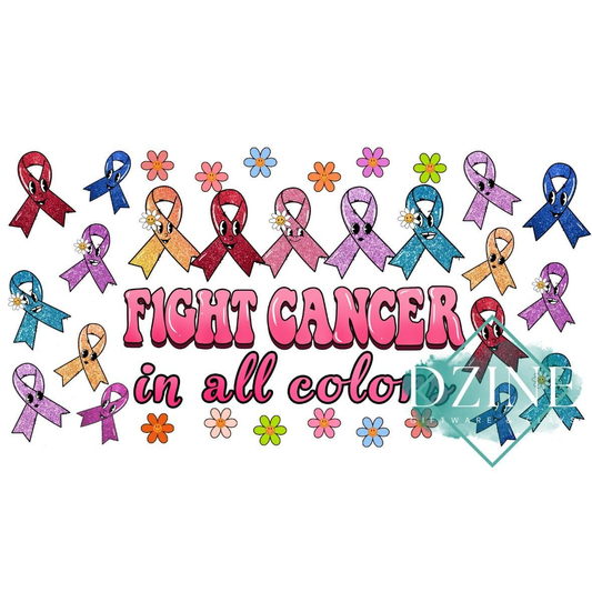 Fight all cancer ribbons