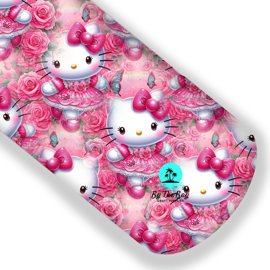 Floral Kitty Faux Leatherette