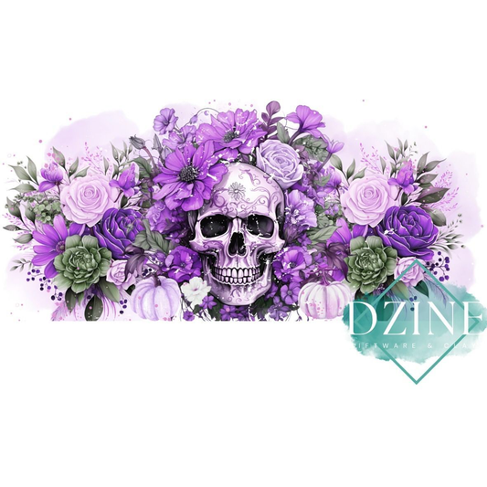 Purple floral skulls