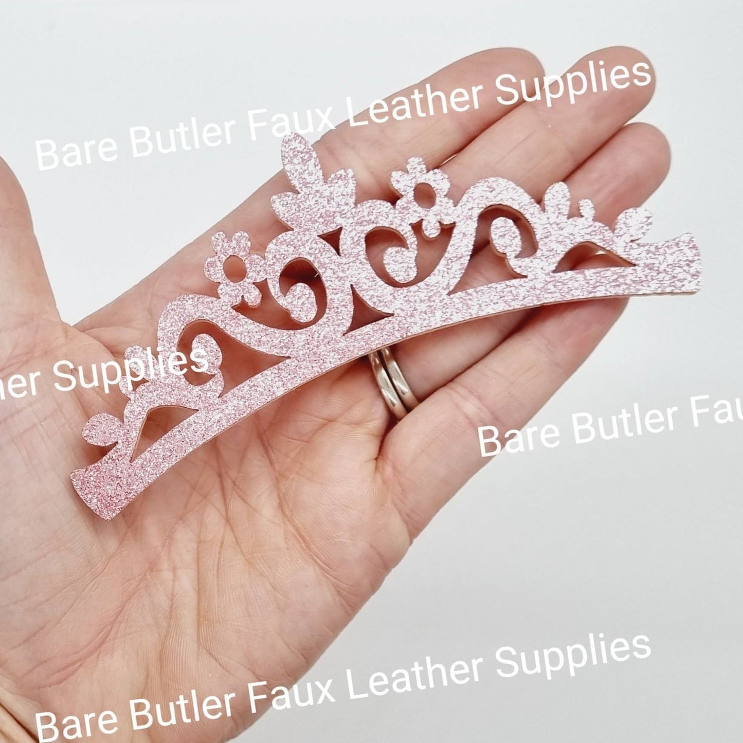Glitter Crowns - Pink - Bare Butler Faux Leather Supplies 