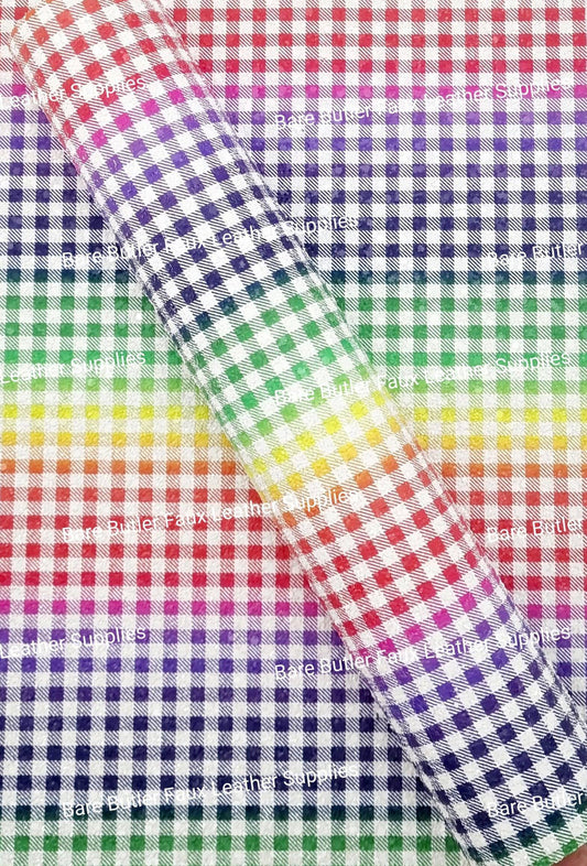 Chunky Glitter - Rainbow Checks - Bare Butler Faux Leather Supplies 