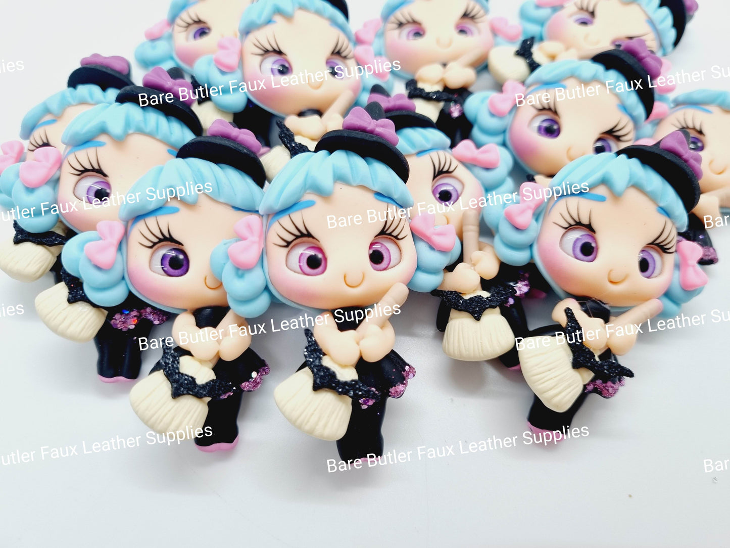 Cute Witch Blue Hair - Bare Butler Faux Leather Supplies 