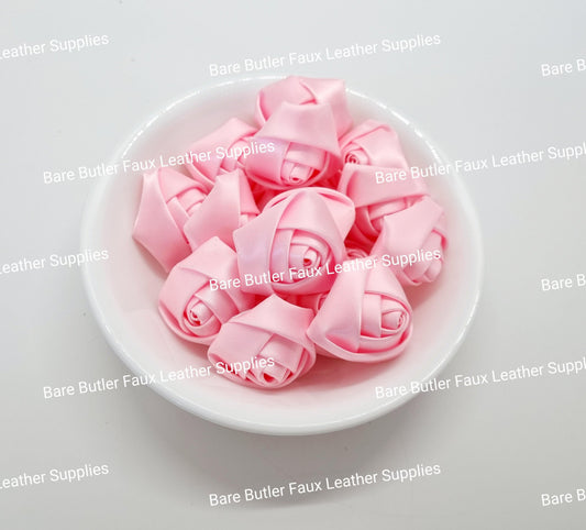 Satin Flower Buds - Light Pink - Bare Butler Faux Leather Supplies 