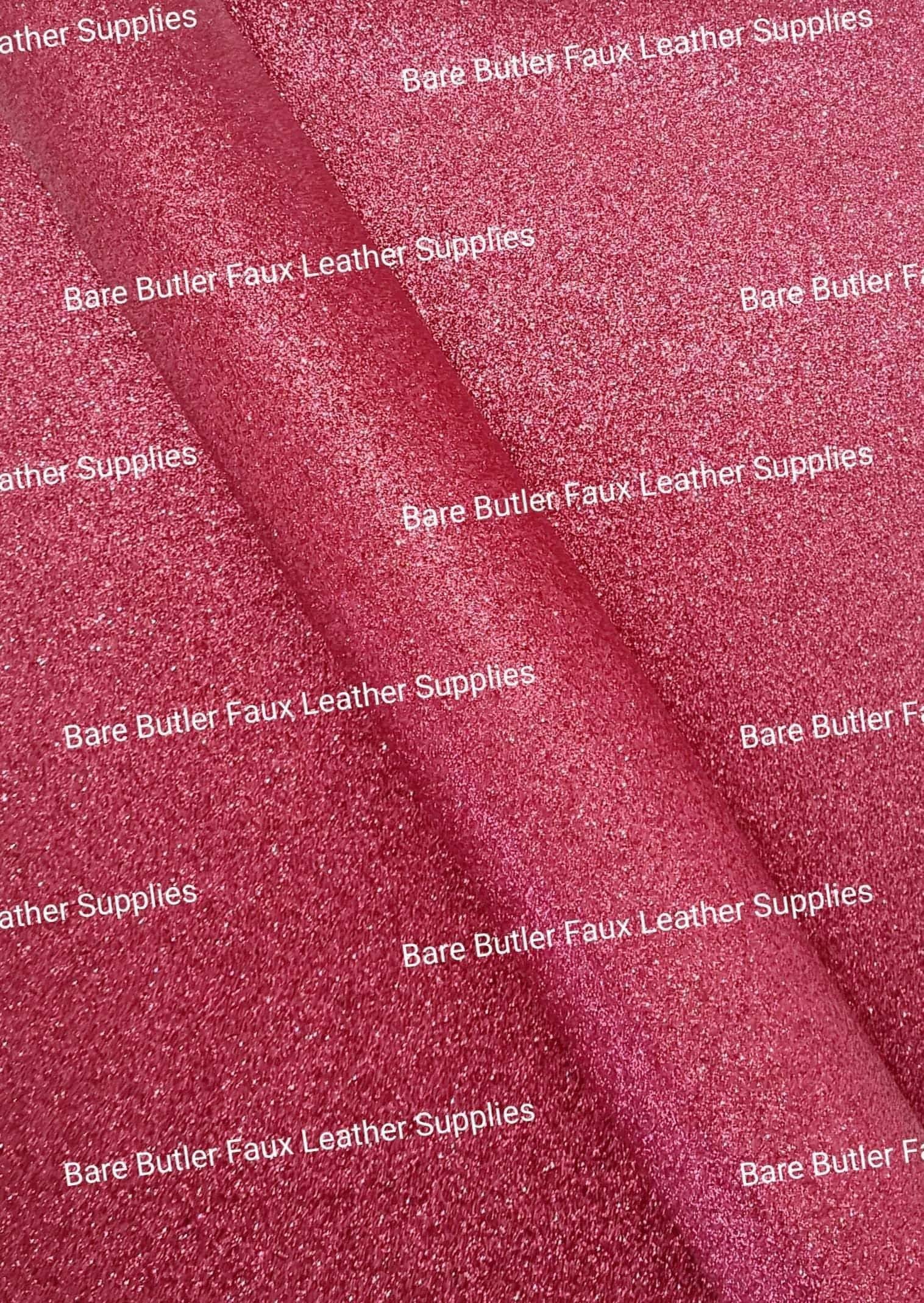Glitter - Ruby Rose - Berry, Faux, Faux Leather, Fine, Glitter, Leather, leatherette, Super - Bare Butler Faux Leather Supplies 