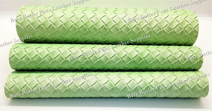 Basket weave Mint - Faux, Faux Leather, Floral, Glitter - Bare Butler Faux Leather Supplies 