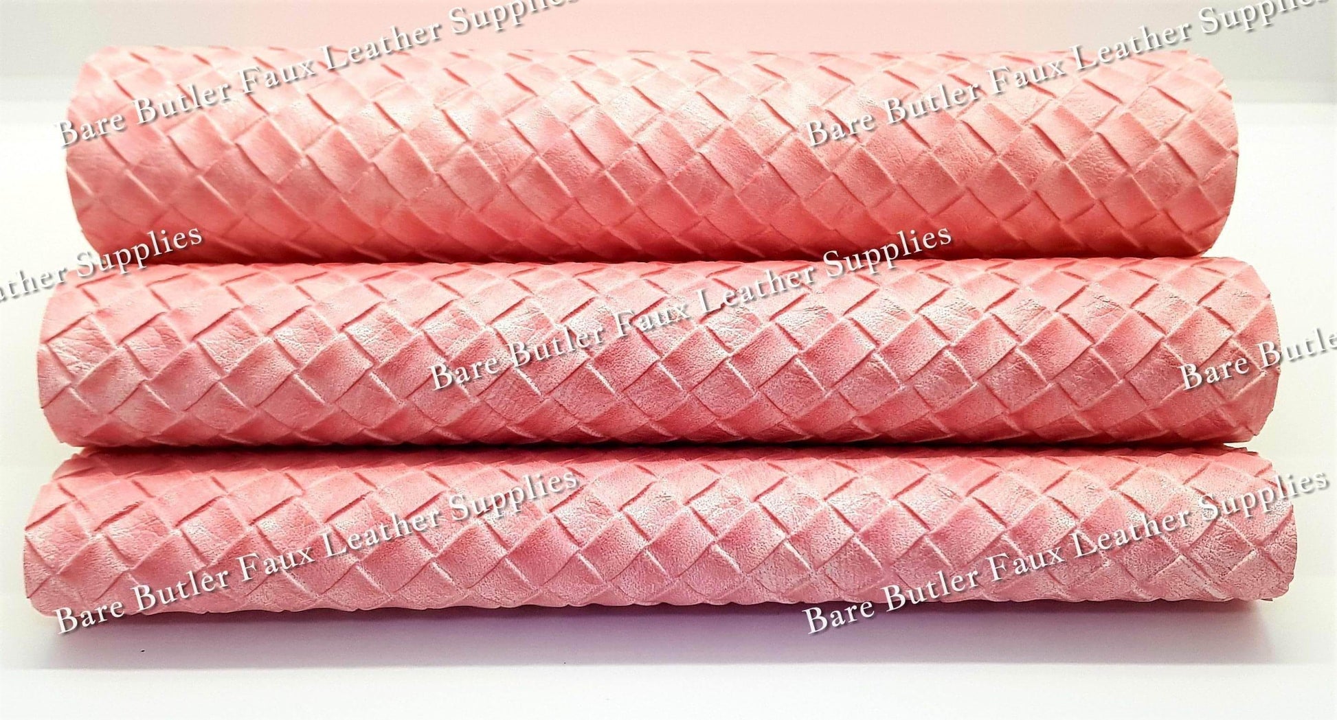 Basket weave Pink - Faux, Faux Leather, Floral, Glitter - Bare Butler Faux Leather Supplies 