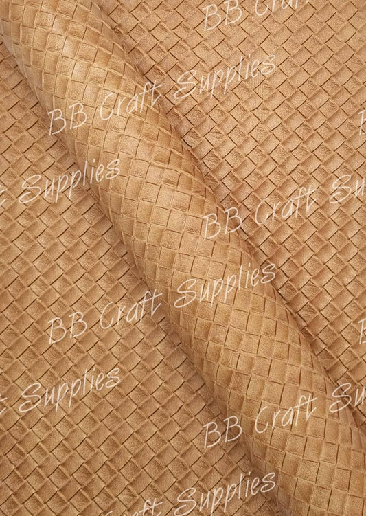Basket weave Tan - Faux, Faux Leather, Floral, Glitter - Bare Butler Faux Leather Supplies 