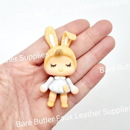 Bunny Girl Peach - Bunny, Clay, Clays - Bare Butler Faux Leather Supplies 