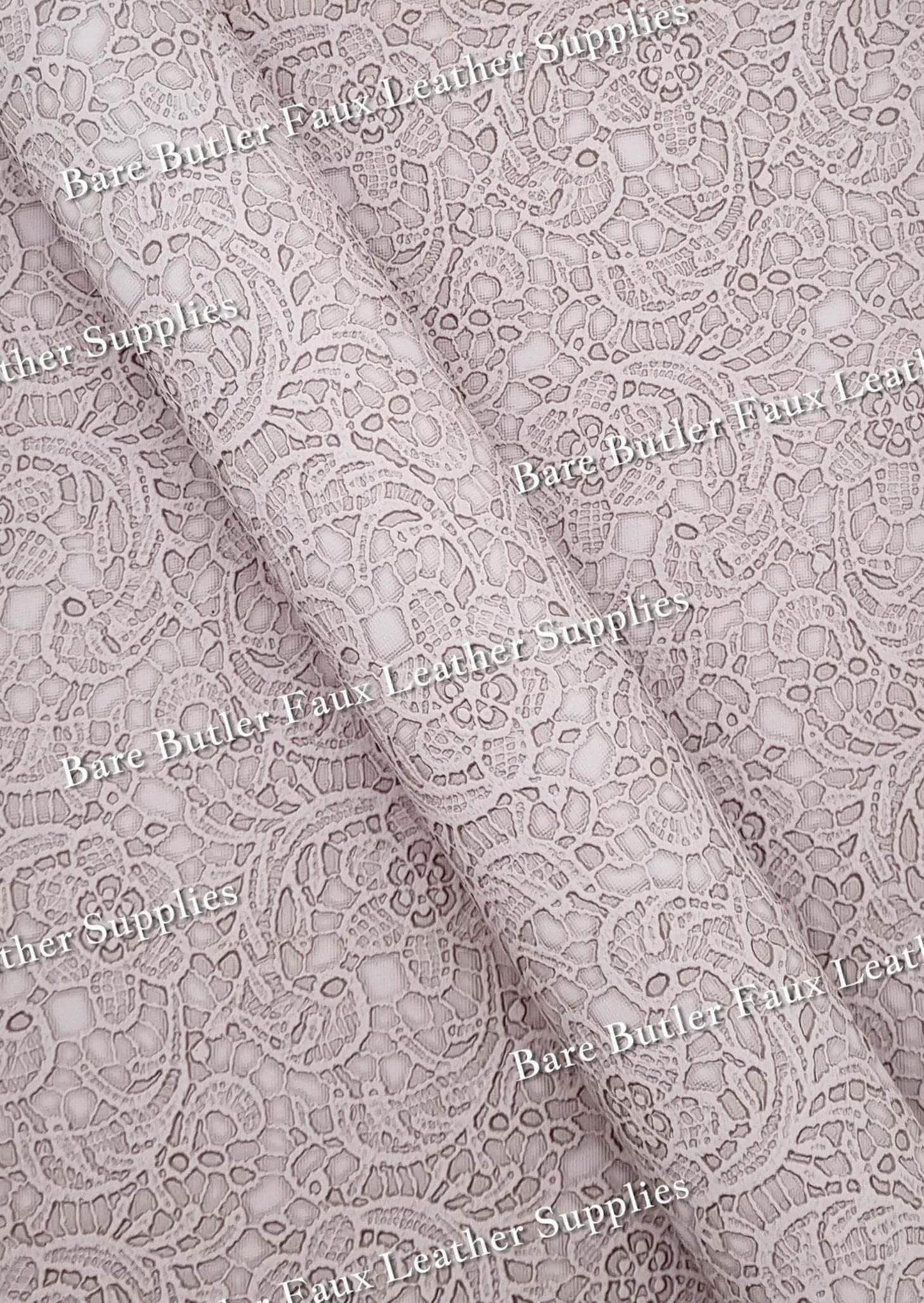 Butter Soft Embossed Lace Lilac - butter, embossed, Faux, Faux Leather, Roll, soft - Bare Butler Faux Leather Supplies 