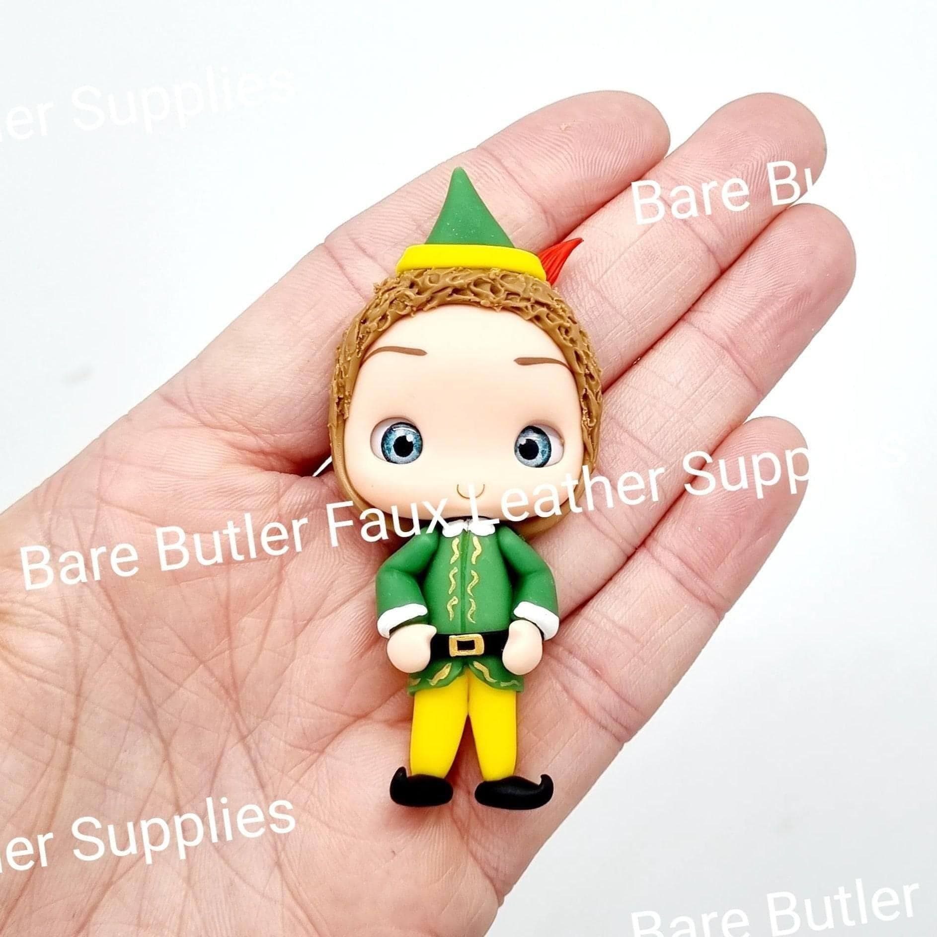 Christmas Elf - buddy, Clay, Elf - Bare Butler Faux Leather Supplies 