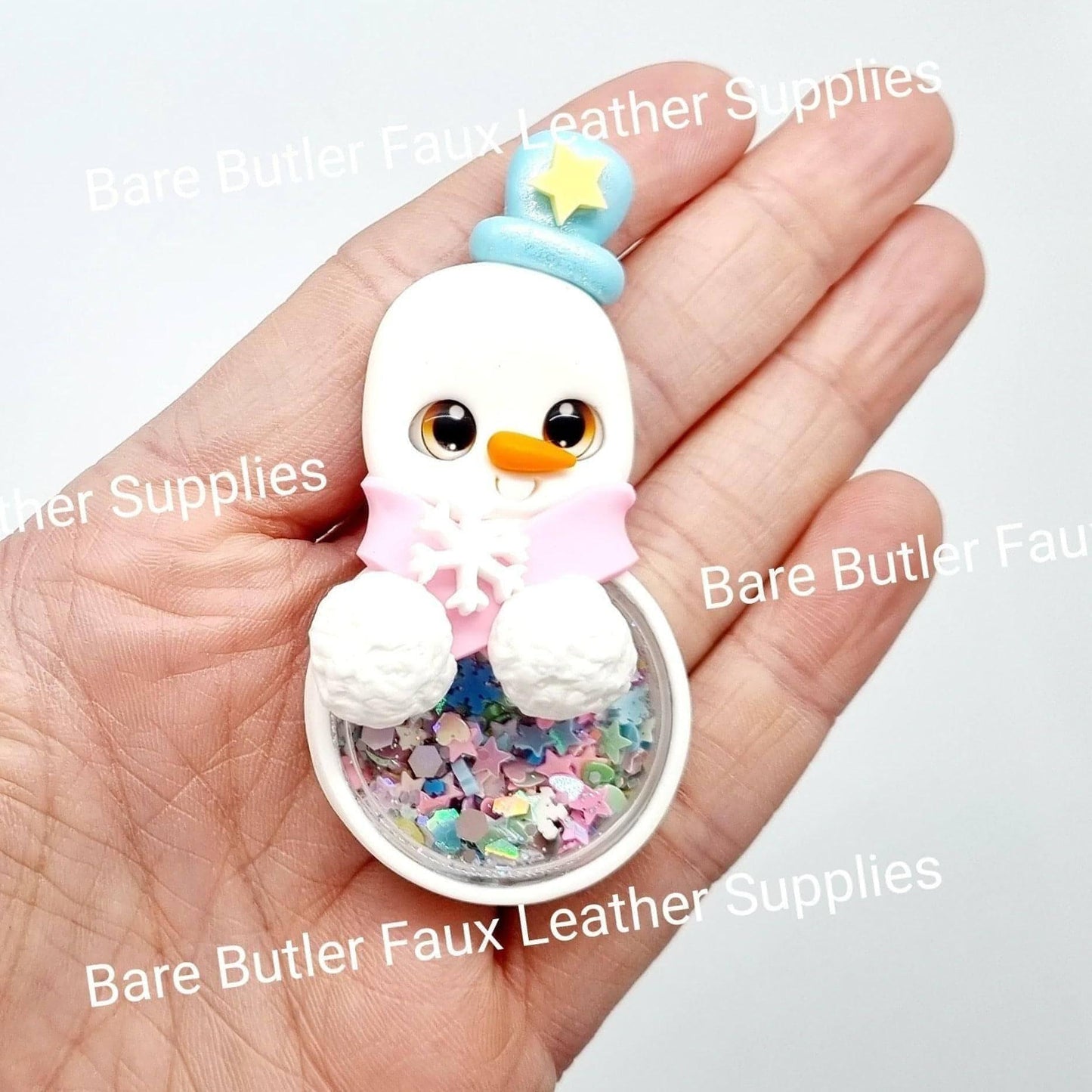 Christmas Shaker Snowman - Clay, Clays - Bare Butler Faux Leather Supplies 