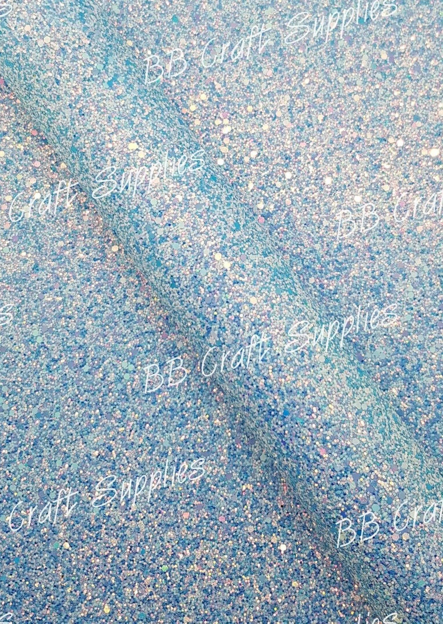 Chunky Glitter -  Baby Blue - blue, Chunky, Faux, Faux Leather, glitter, leather, leatherette - Bare Butler Faux Leather Supplies 