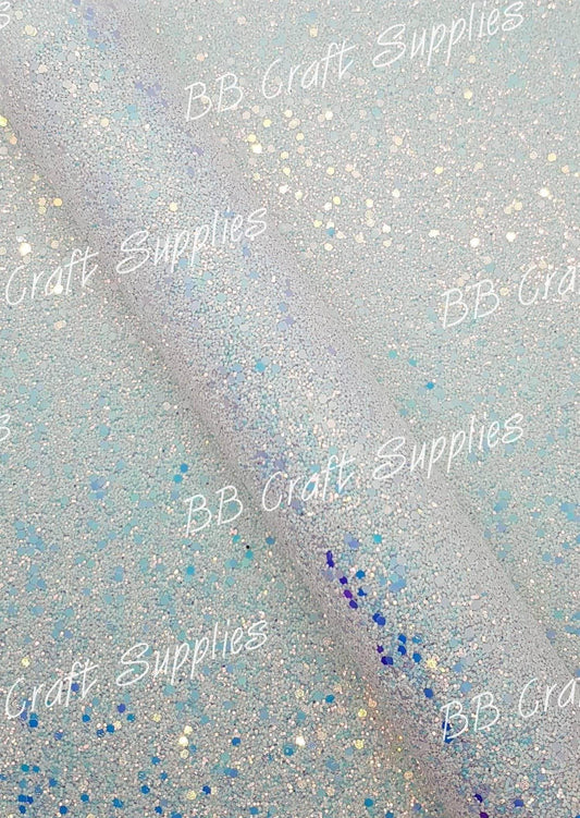 Chunky Glitter - Cotton white - Chunky, Faux, Faux Leather, glitter, leather, leatherette, white - Bare Butler Faux Leather Supplies 