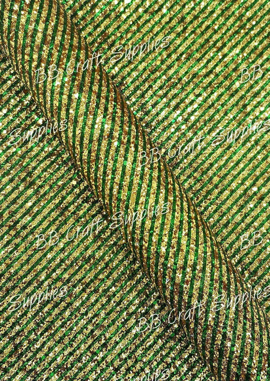Chunky Glitter - Green & Gold Christmas - christmas, Chunky, Faux, Faux Leather, glitter, gold, Green, leather, leatherette - Bare Butler Faux Leather Supplies 