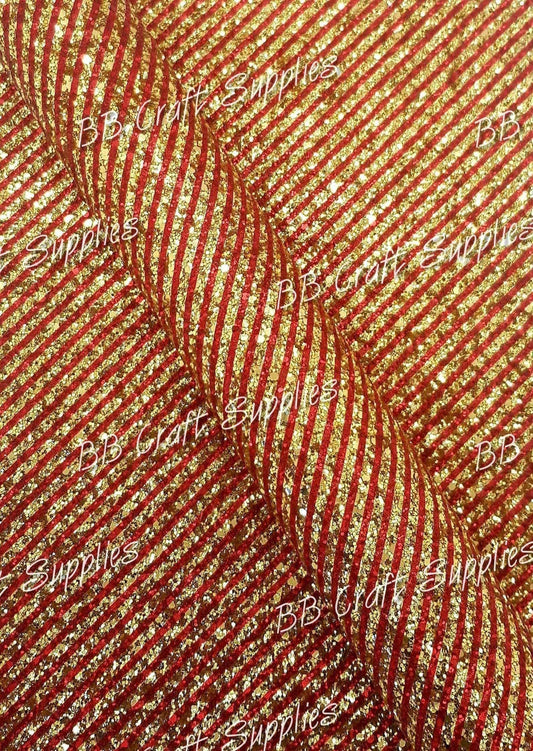 Chunky Glitter - Red & Gold Christmas - christmas, Chunky, Faux, Faux Leather, glitter, gold, leather, leatherette, red - Bare Butler Faux Leather Supplies 