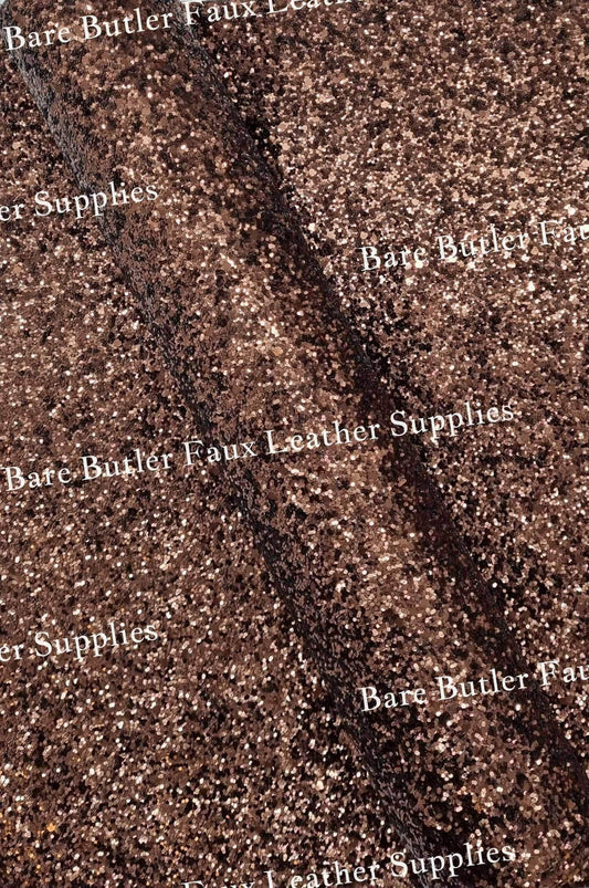 Chunky Glitter Roll - Brown - Chunky, Faux, Faux Leather, Glitter, Leather, leatherette - Bare Butler Faux Leather Supplies 