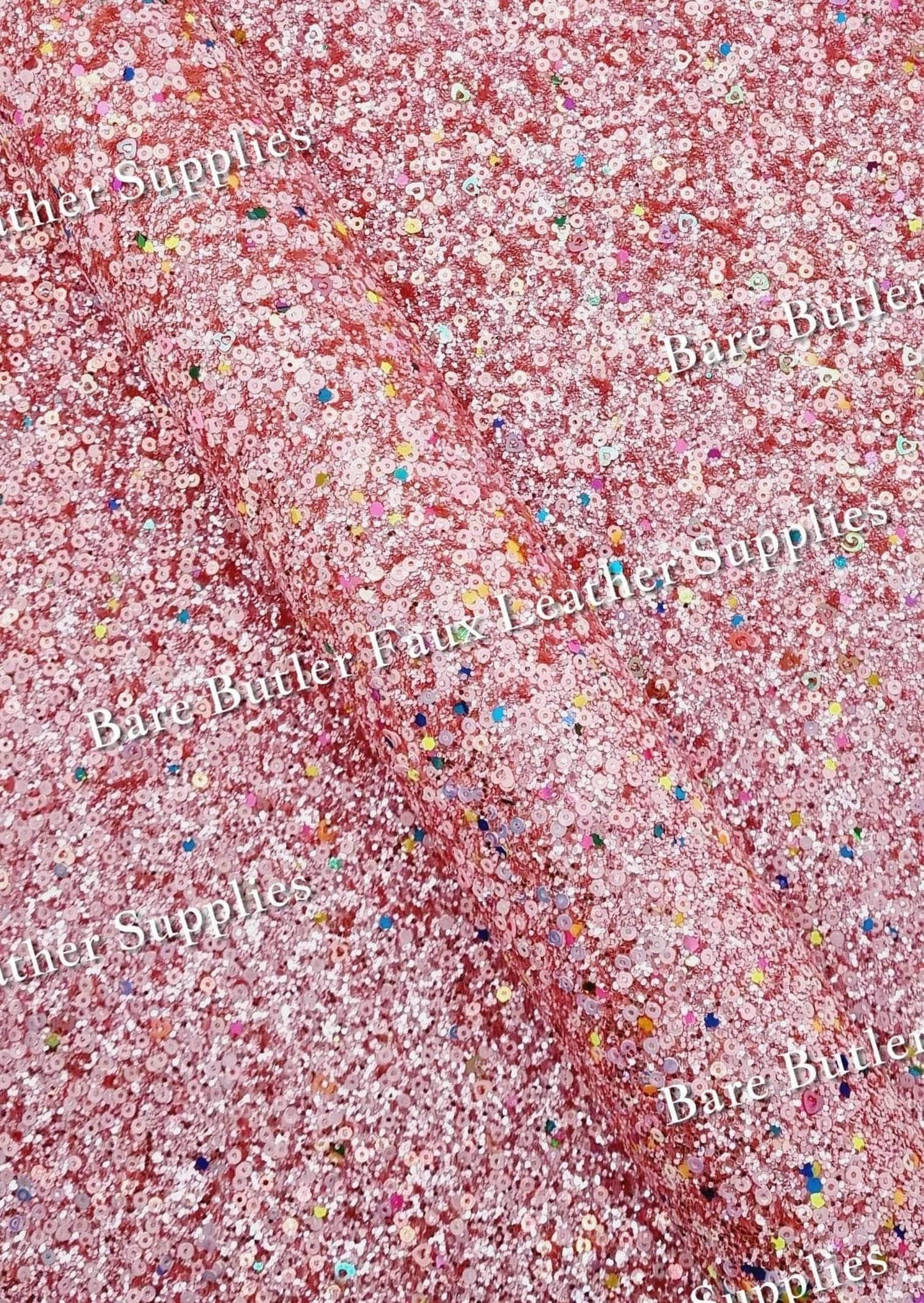 Chunky Glitter Sequin Mix Pink - chunky, Faux, Faux Leather, Glitter, Leather, leatherette, Sequin - Bare Butler Faux Leather Supplies 