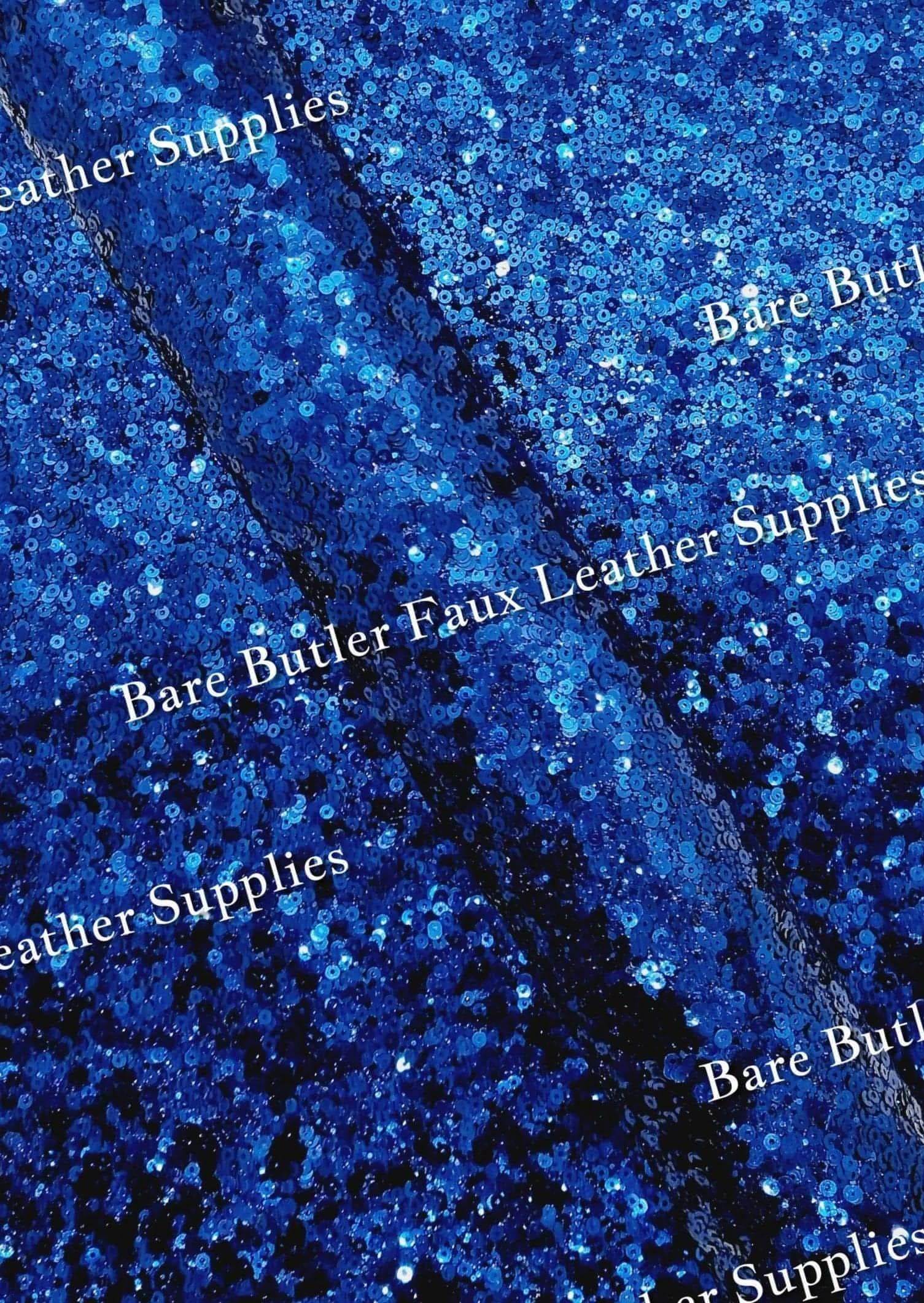 Chunky Glitter Sequin Shimmer Blue - chunky, Faux, Faux Leather, Glitter, Leather, leatherette, Sequin - Bare Butler Faux Leather Supplies 