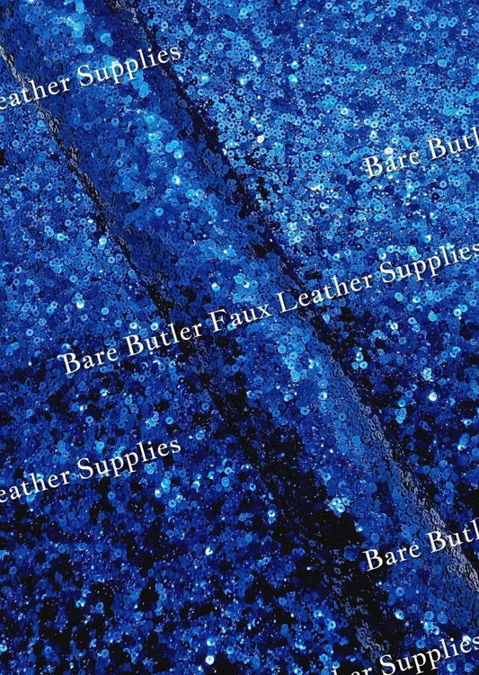 Chunky Glitter Sequin Shimmer Blue - chunky, Faux, Faux Leather, Glitter, Leather, leatherette, Sequin - Bare Butler Faux Leather Supplies 