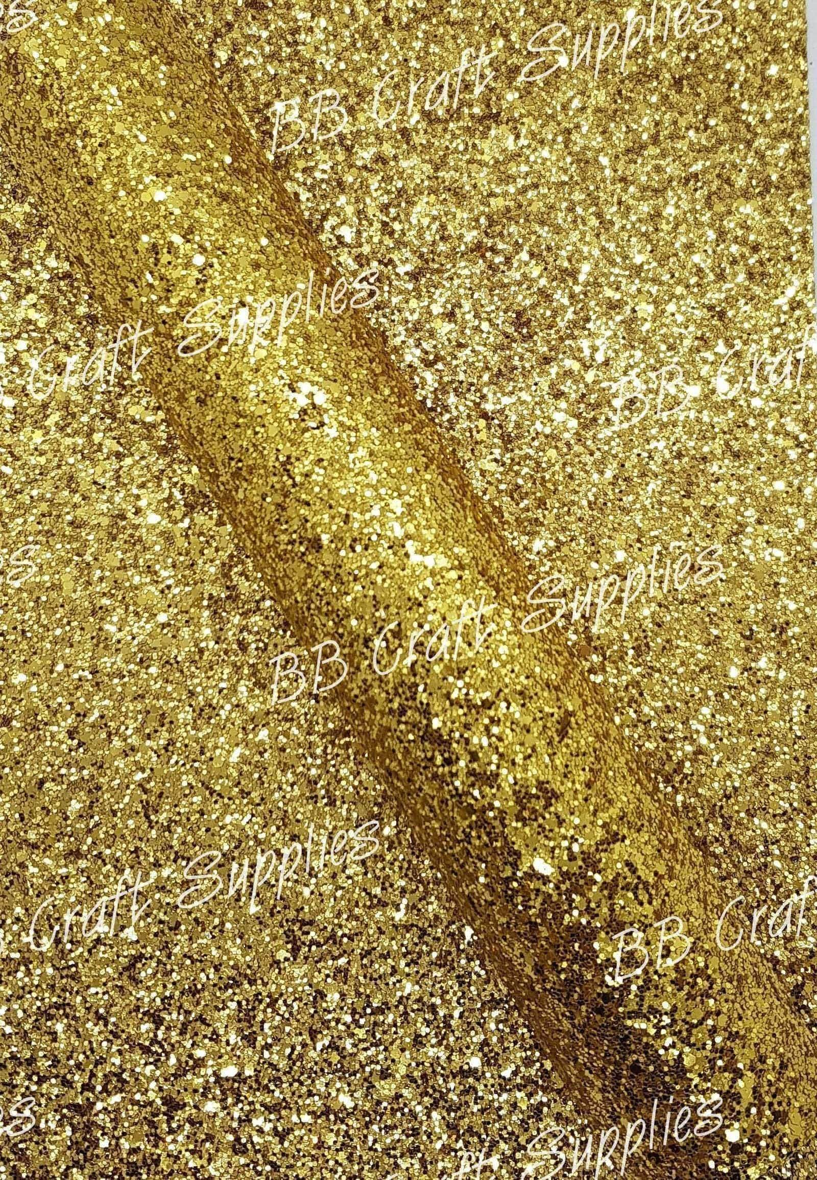 Chunky Glitter - Yellow - Chunky, Faux, Faux Leather, Glitter, leather, leatherette - Bare Butler Faux Leather Supplies 