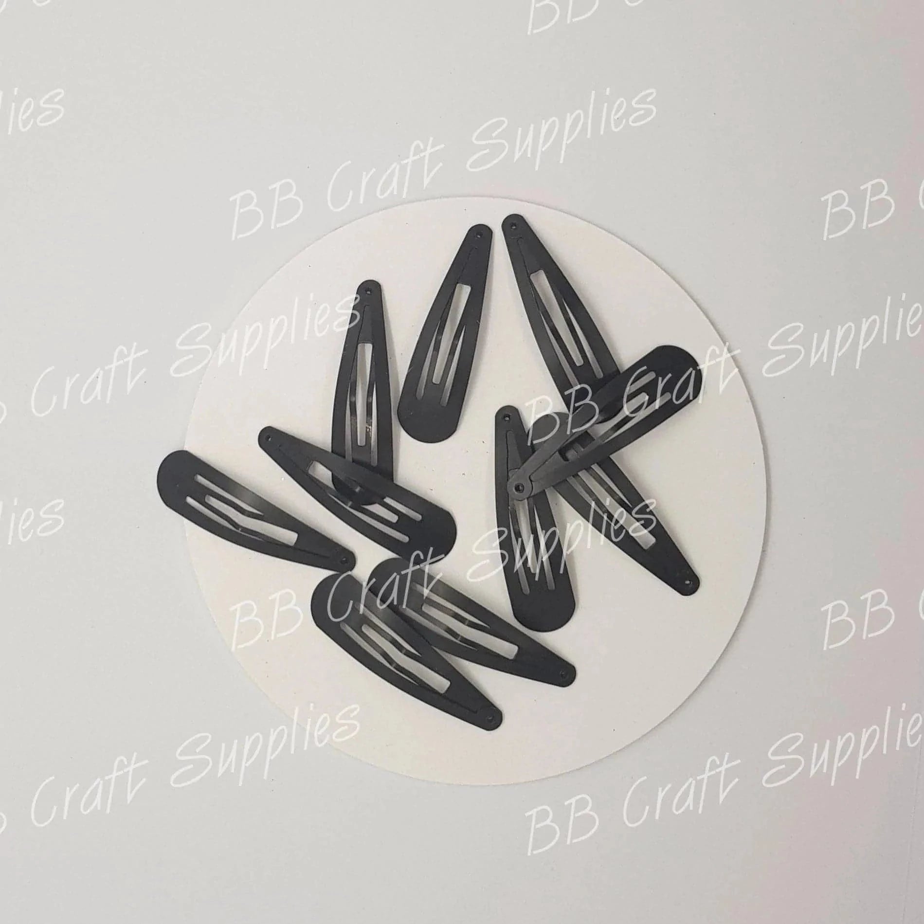 Clearance - Snap Clips 7 cm - 10 Pack - accessories, black, clear, clearance, clips, Embelishment, Hair, Hair clips, snap clip - Bare Butler Faux Leather Supplies 
